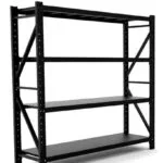 black metal shelving