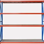 empty metal shelving unit