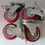 red swivel caster wheels set