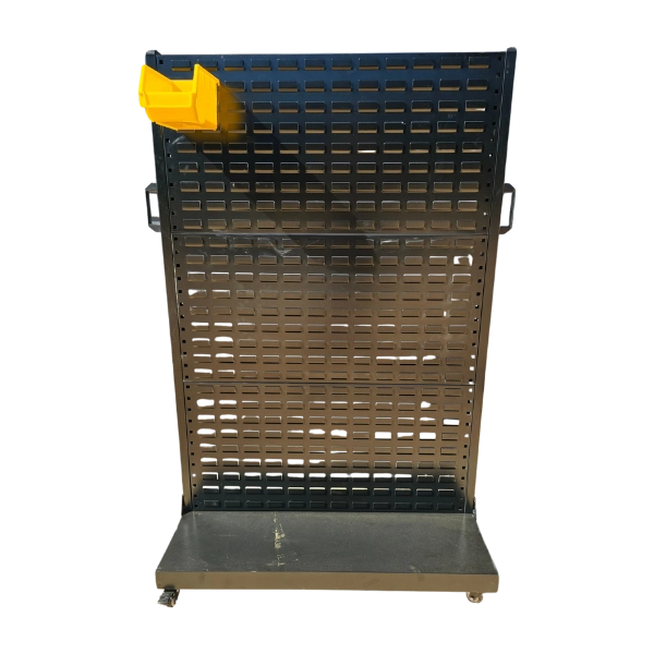 black perforated storage cart