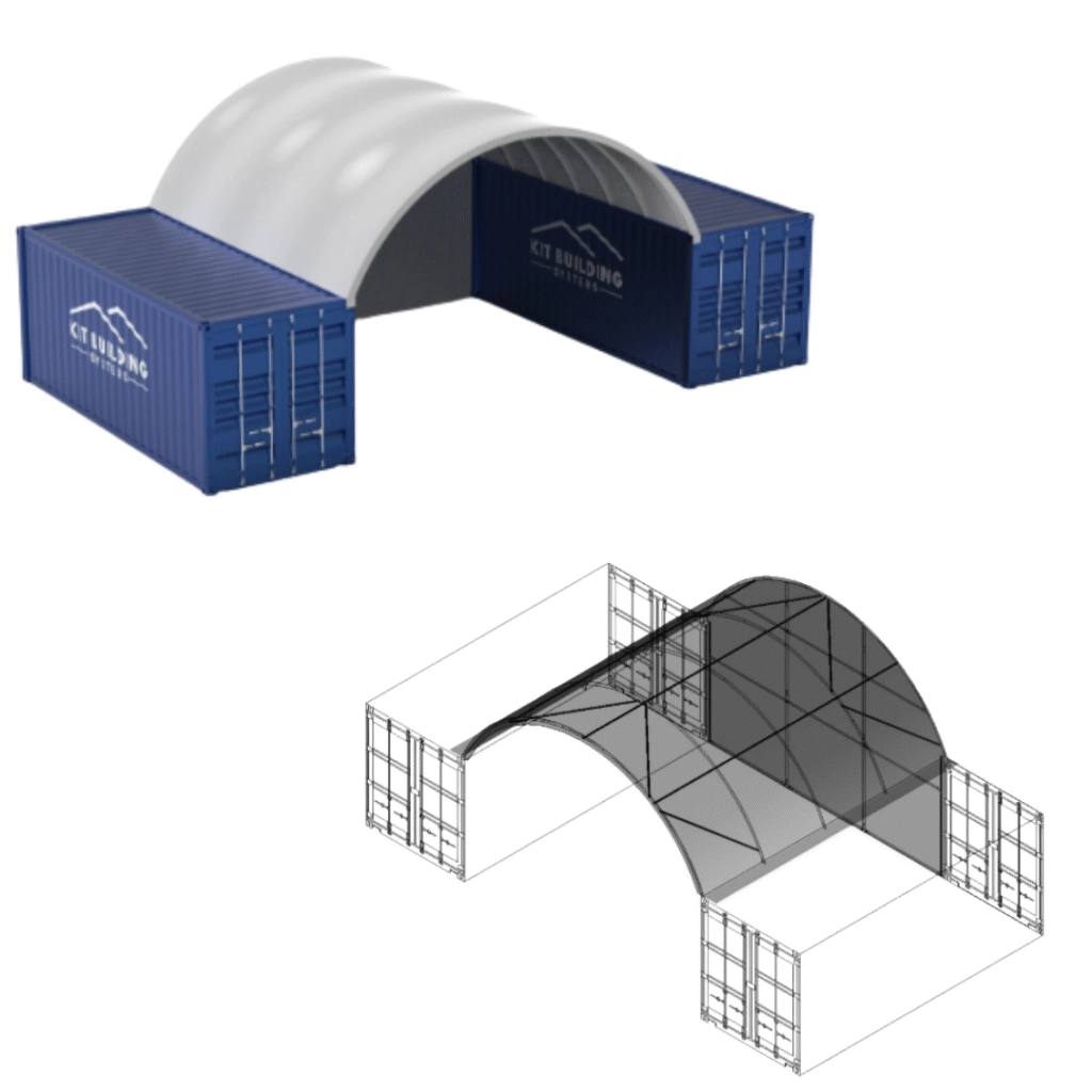 storage structure of blue shipping containers